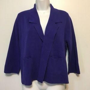 Chico's New Purple Open Front Cardigan Sz 1 (M/8)